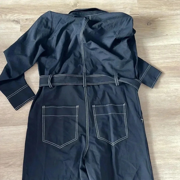 & OTHER STORIES Topstitched Belted Jumpsuit sz 8 - Picture 9 of 10